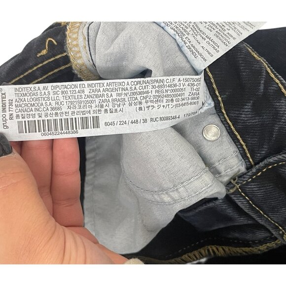 Zara Womens Wide Leg Jeans EU 38 US 6 Full Length Blue Denim 6045/224 NWT - Picture 11 of 15